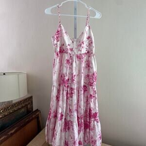 Altered erdem pink floral midi